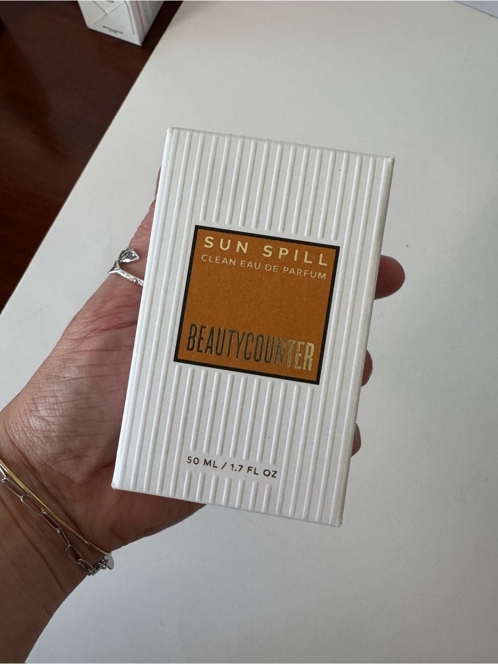 beautycounter White Box with Gold Label Sun Spill Fragrance